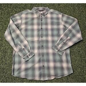 Columbia Shirt Mens Size XL Green Plaid Casual Button Up Long Sleeve